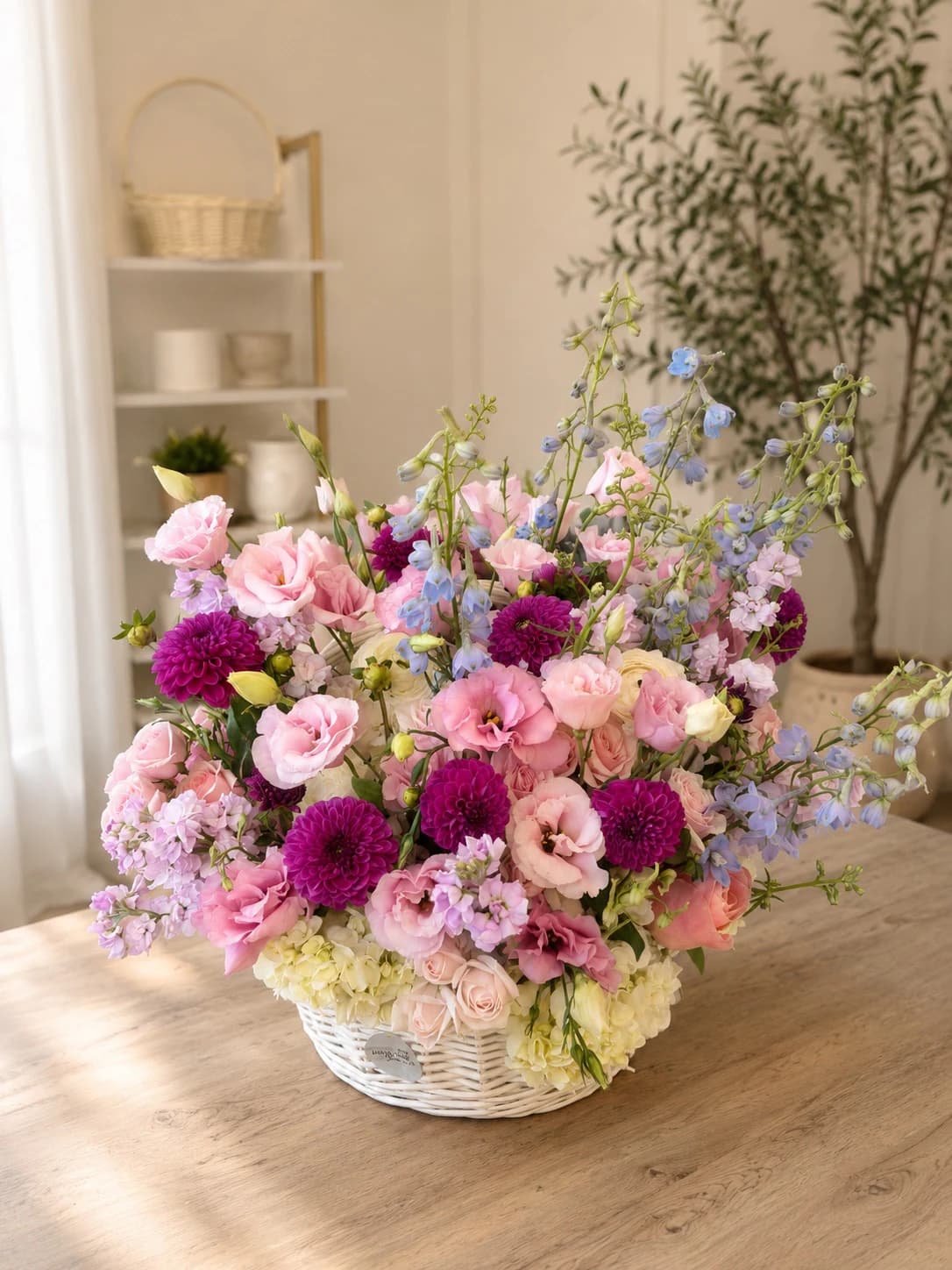 Seasonal luxury bouquet at a Los Angeles flower arranging workshop